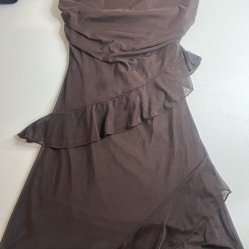 Fashion Nova Black Asymmetrical Ruched Cocktail Dress